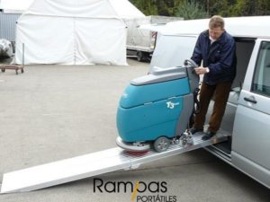 rampas plegables con fregadora tennant t3