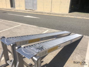 detalle de apoyo de rampas de 350 cm de largo en rampasportatiles.com