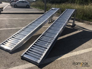 rampas de aluminio sin bordes de 350 cm de largo en rampasportatiles.com