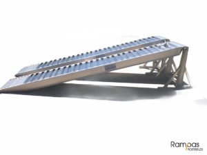 rampas de aluminio apoyadas sobre caballetes de 80 cm